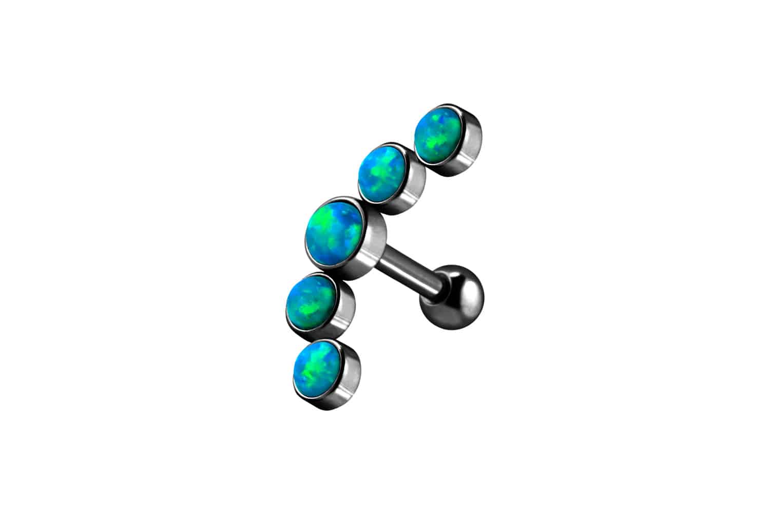 Chirurgenstahl Ohrpiercing 5 SYNTHETISCHE OPALE ++SALE++